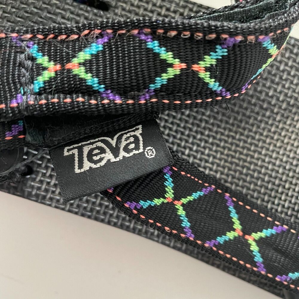 Vintage Teva Hurricane Sandals Mens Size 12 Est.Black Blue Hiking Adjustable USA - Picture 7 of 12